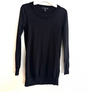 J Crew Black Sweater 100% Merino Wool long Sleeve Crew Neck Pullover Size XXXS